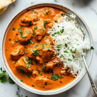 Butter Chicken, Basmati Rice and Grilled Vegetables