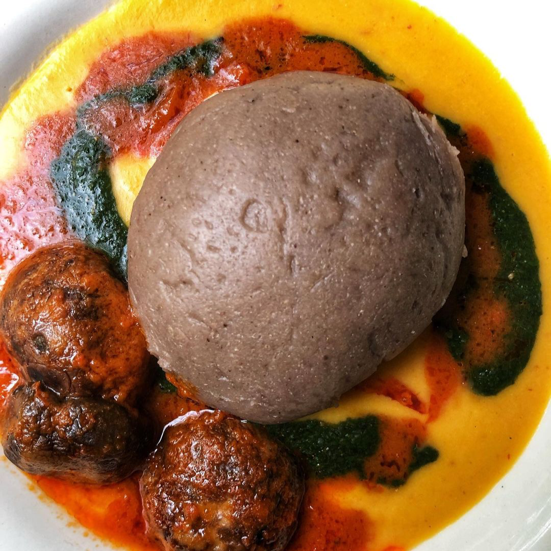 Gbegiri, Ewedu & Assorted Buka Stew with fluffy hot Amala Main Image