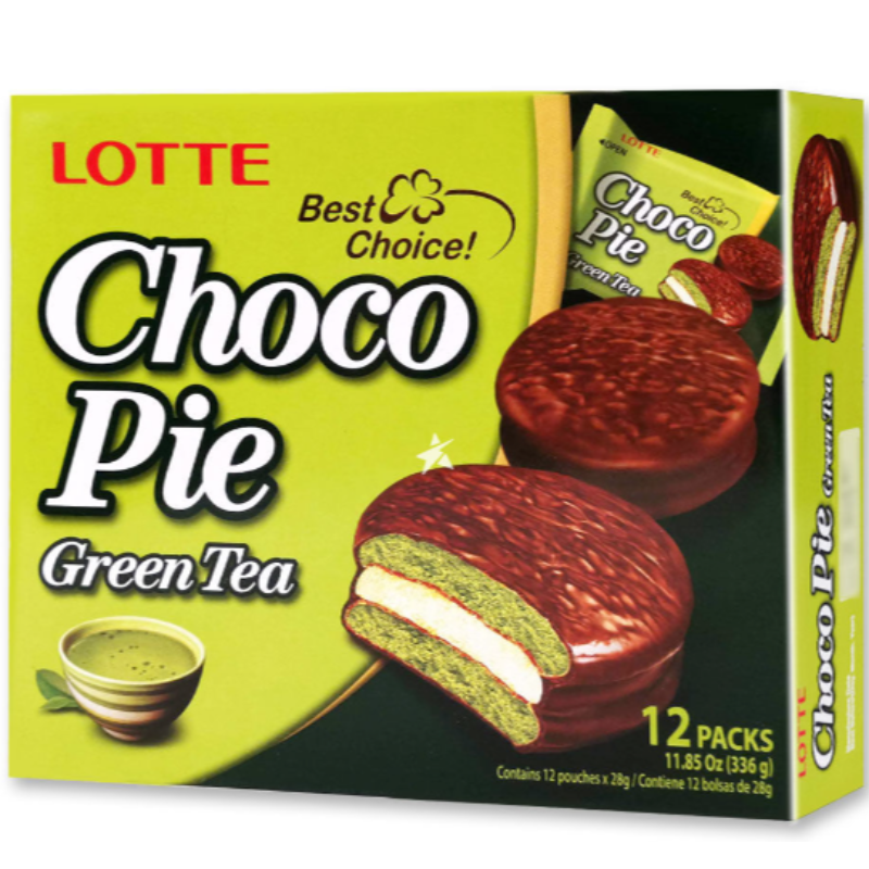 Lotte Choco pie Te verde caja 12 pzas Main Image