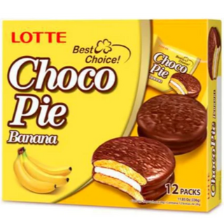 Lotte Choco pie Banana caja 12 pzas