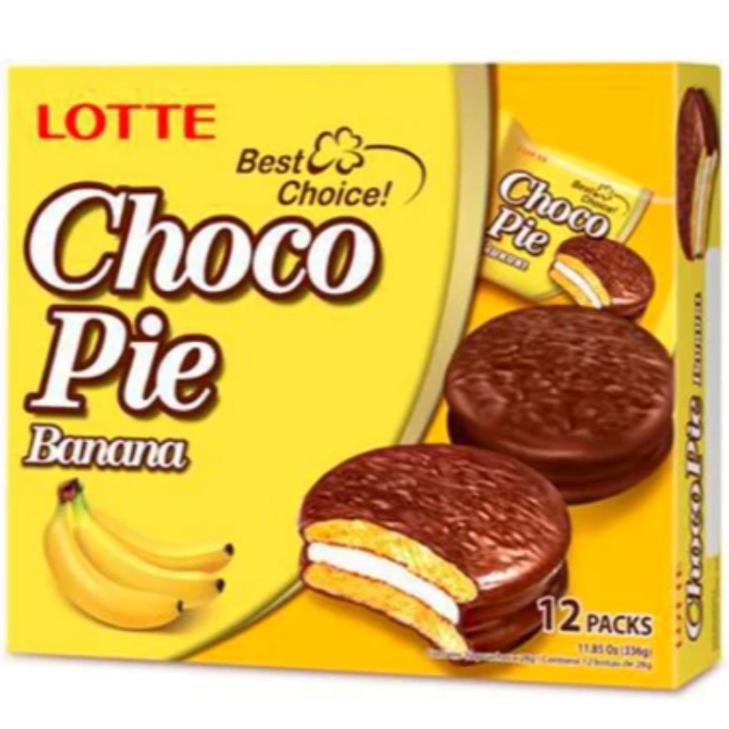 Lotte Choco pie Banana caja 12 pzas Main Image