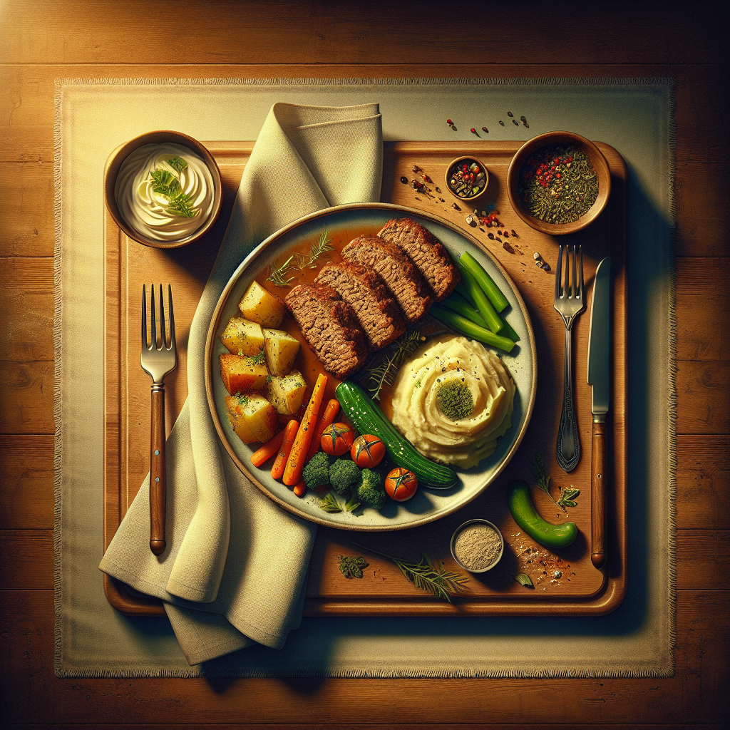 Meatloaf with Mash Potato & Vegetables