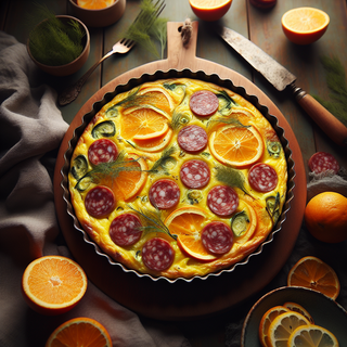 Orange Fennel Salami Frittata