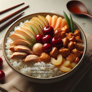 Lychee Ginger Chicken Rice Bowl