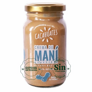 Crema 100% maní artesanal x 250 g , 100 g