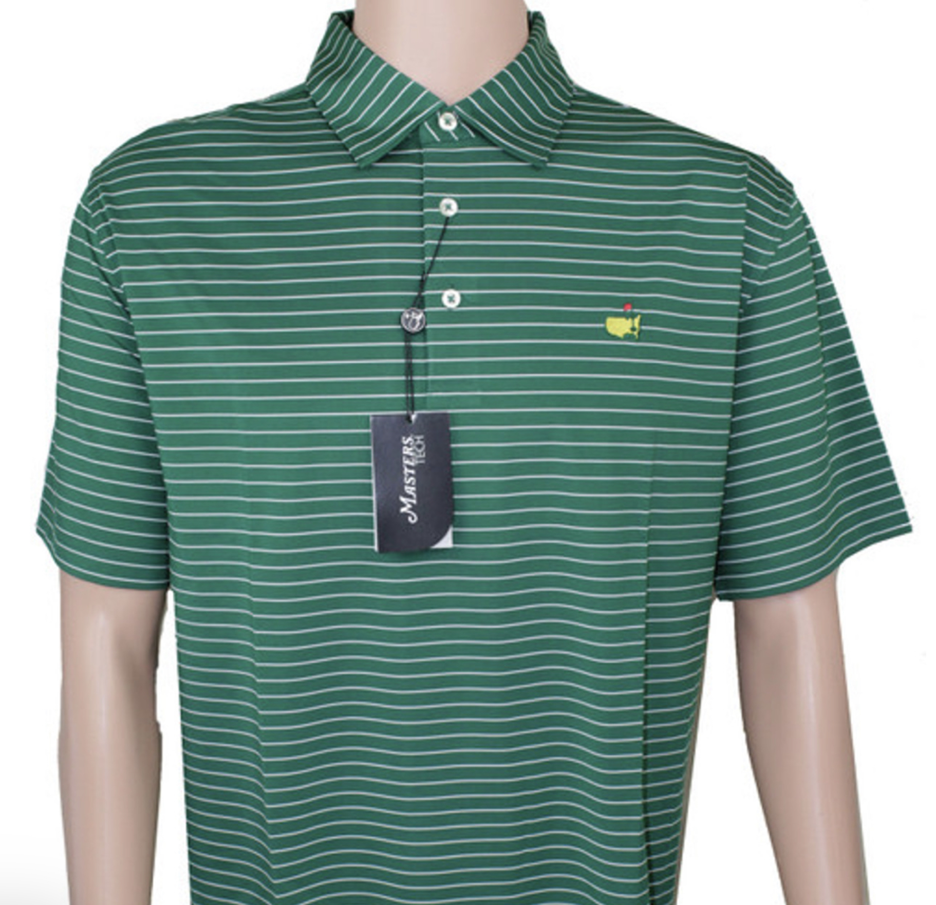 2024 Masters Tech Polo - Striped Green  Main Image