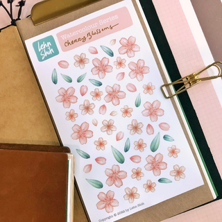 Sticker Sheet - Cherry Blossoms Watercolour Series