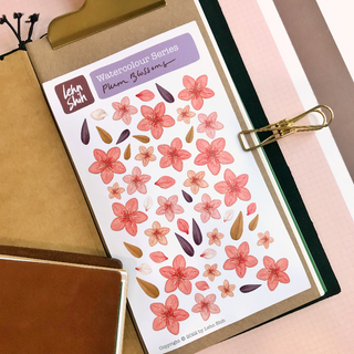 Sticker Sheet - Plum Blossoms Watercolour Series