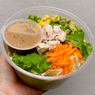 Salad with Boiled Chicken + Dressing