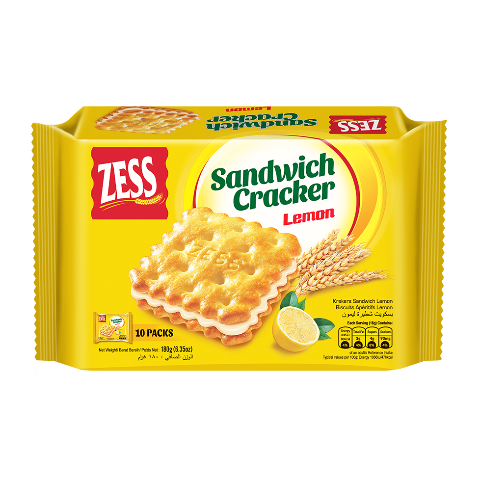 Zess Sandwich Cracker Lemon 180g