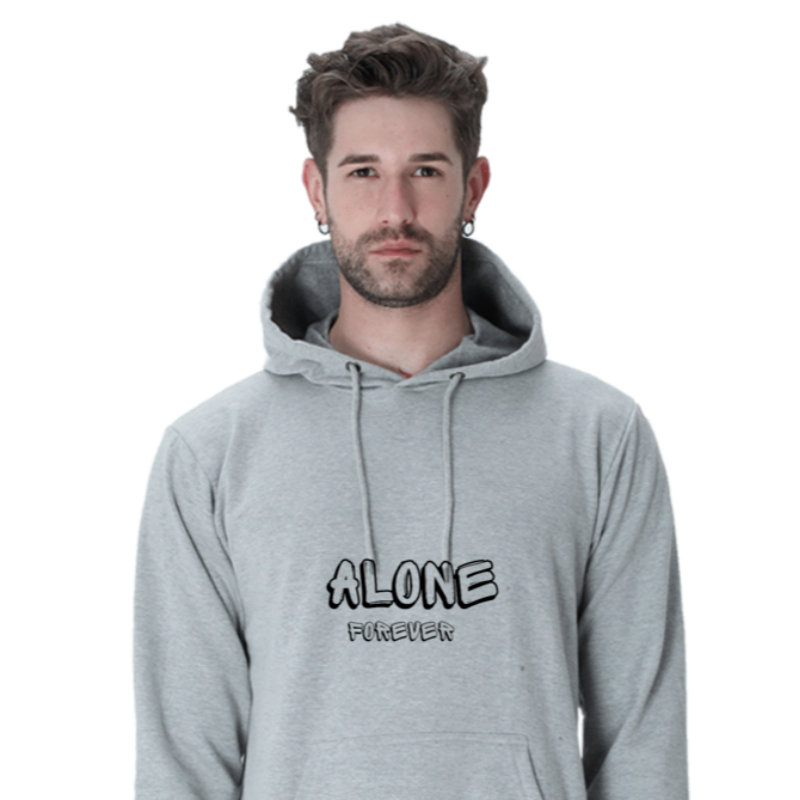 Gray- Alone forever Unisex Hoodie  Main Image