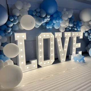Large marquee “LOVE” letters 