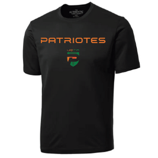 ATC Pro Team Short Sleeve Tee. S350- Noir- écriture Patriotes Logo