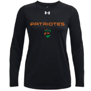 UA W's Team tech longsleeve- Noir- Patriotes Logo