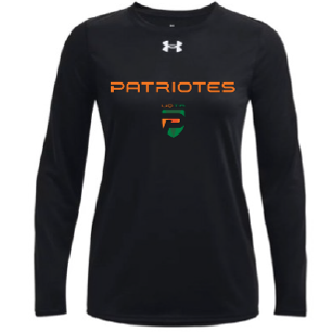UA W's Team tech longsleeve- Noir- Patriotes Logo