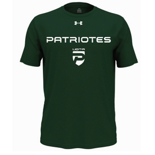 UA M'S team tech shortsleeve- Vert- écriture Patriotes Logo