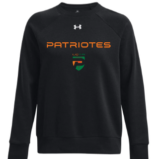 UA W's Rival fleece crew- Noir- Patriotes Logo