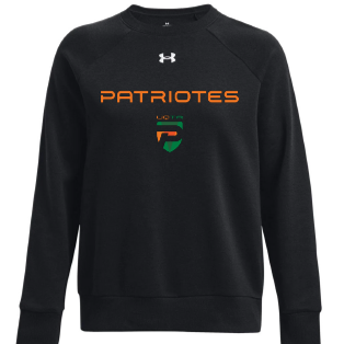 UA W's Rival fleece crew- Noir- Patriotes Logo