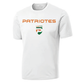 ATC Pro Team Short Sleeve Tee. S350- Blanc- écriture Patriotes Logo (modèle unisexe)