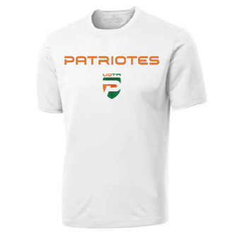 ATC Pro Team Short Sleeve Tee. S350- Blanc- écriture Patriotes Logo (modèle unisexe)