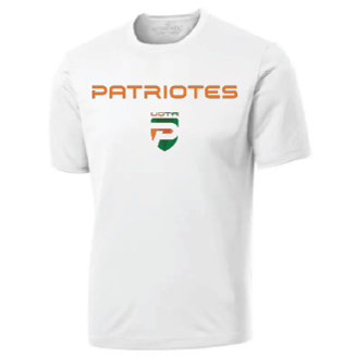ATC Pro Team Short Sleeve Tee. S350- Blanc- écriture Patriotes Logo