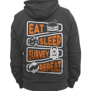 Eat, Sleep, Survey, Repeat - Gray Hoodie