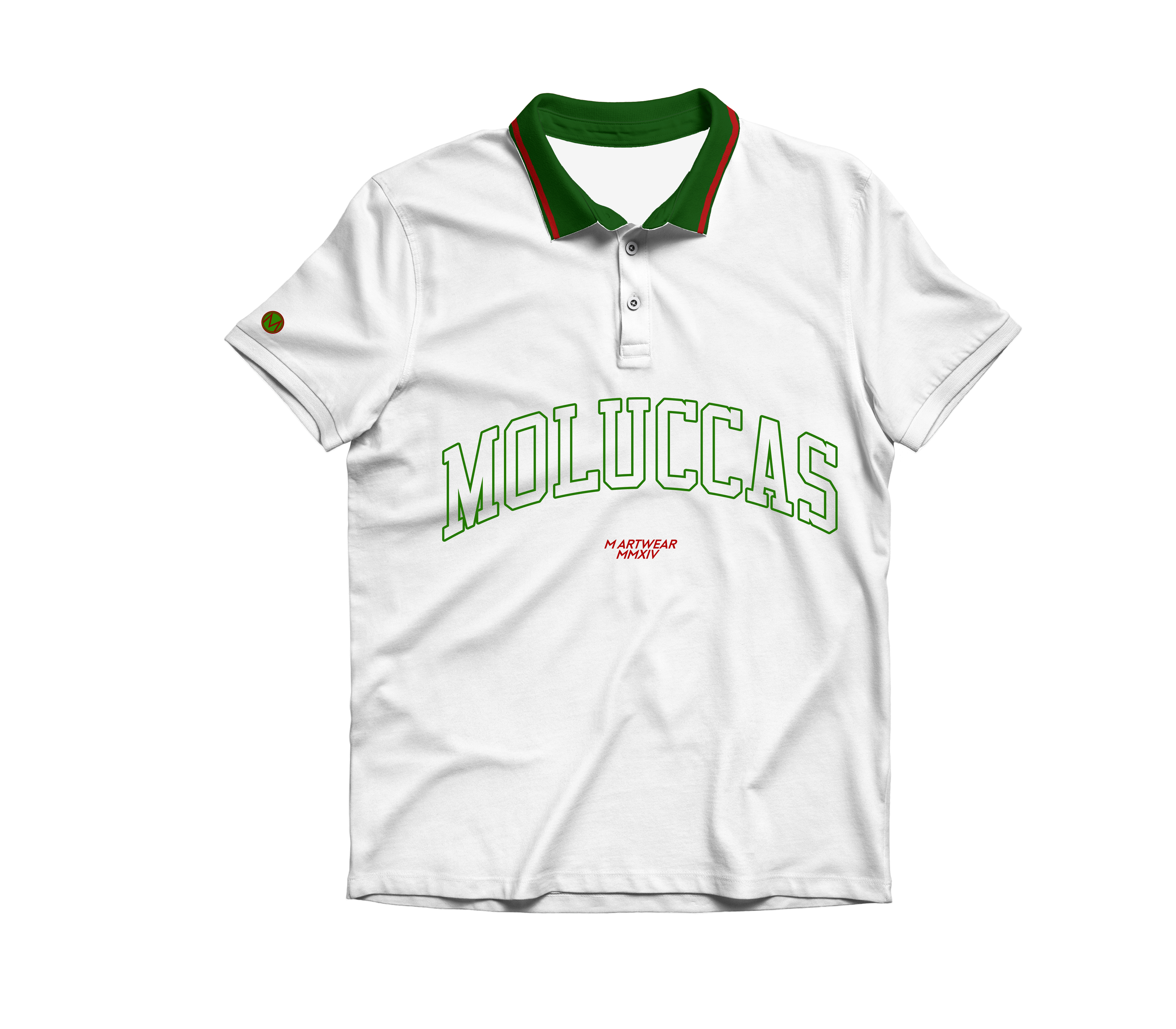 Moluccas Polo White Green Main Image