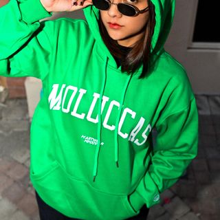 Hoodie Green White