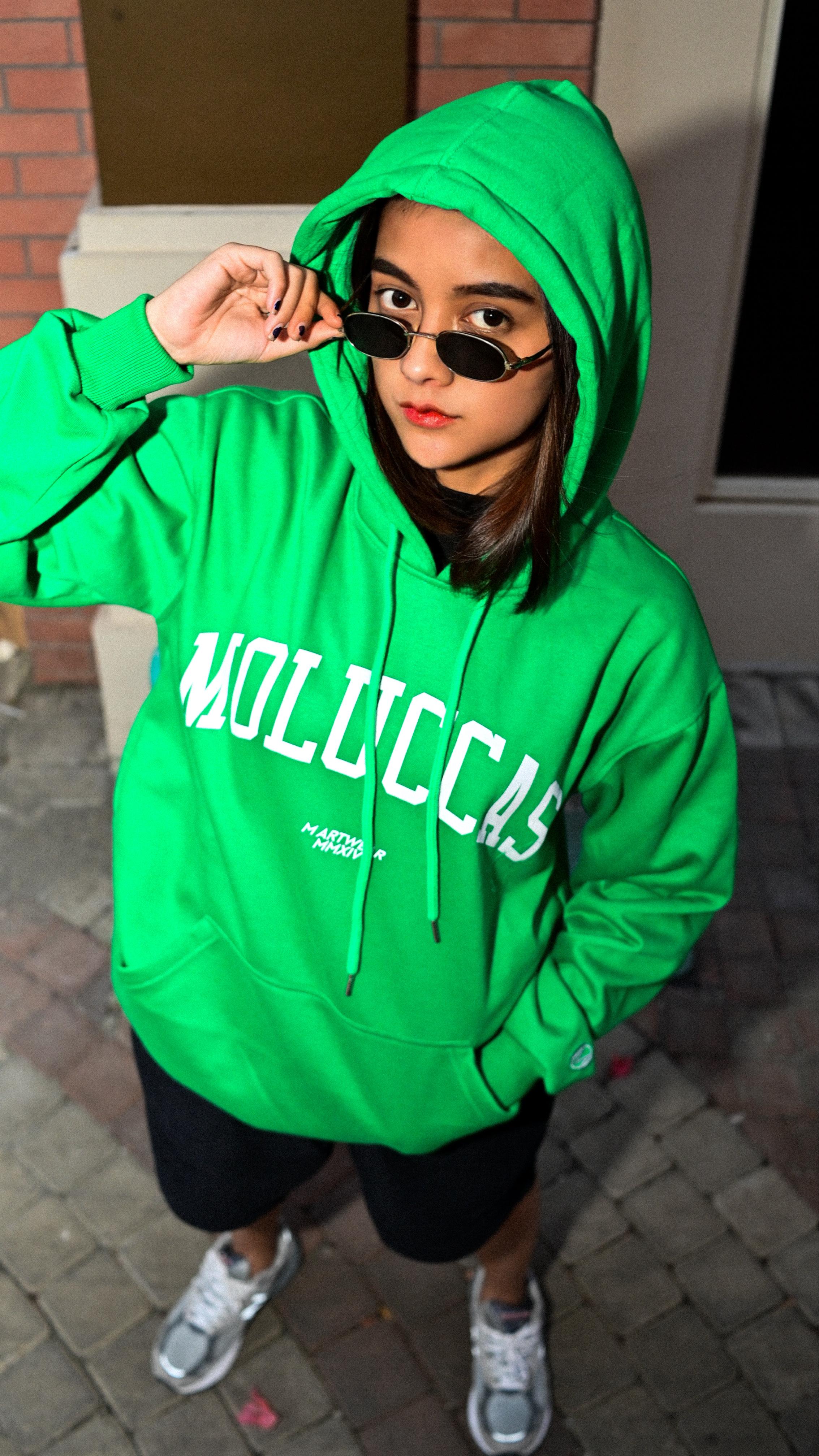 Hoodie Green White Main Image