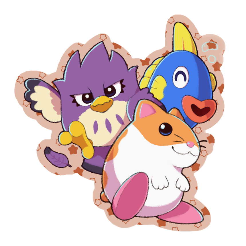 Animal Friends Rick Kine and Coo (Earthy borders)